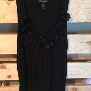 🌸Lane Bryant tank top flowy black bows 14/16